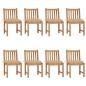 vidaXL Gartenstühle 8 Stk. mit Kissen Massivholz Teak vidaXL Gartenstühle 8 Stk. mit Kissen Massivholz Teak