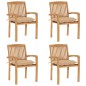 vidaXL Stapelbare Gartenstühle mit Kissen 4 Stk. Massivholz Teak vidaXL Stapelbare Gartenstühle mit Kissen 4 Stk. Massivholz Teak