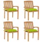 vidaXL Stapelbare Gartenstühle mit Kissen 4 Stk. Massivholz Teak vidaXL Stapelbare Gartenstühle mit Kissen 4 Stk. Massivholz Teak