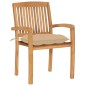 vidaXL Stapelbare Gartenstühle mit Kissen 6 Stk. Massivholz Teak vidaXL Stapelbare Gartenstühle mit Kissen 6 Stk. Massivholz Teak