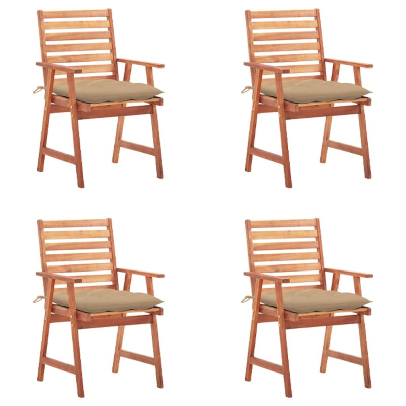 vidaXL Garten-Essstühle 4 Stk. mit Kissen Massivholz Akazie vidaXL Garten-Essstühle 4 Stk. mit Kissen Massivholz Akazie