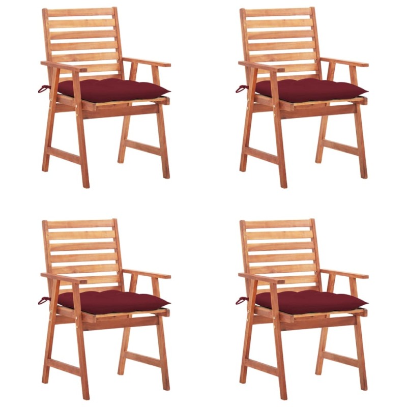 vidaXL Garten-Essstühle 4 Stk. mit Kissen Massivholz Akazie vidaXL Garten-Essstühle 4 Stk. mit Kissen Massivholz Akazie