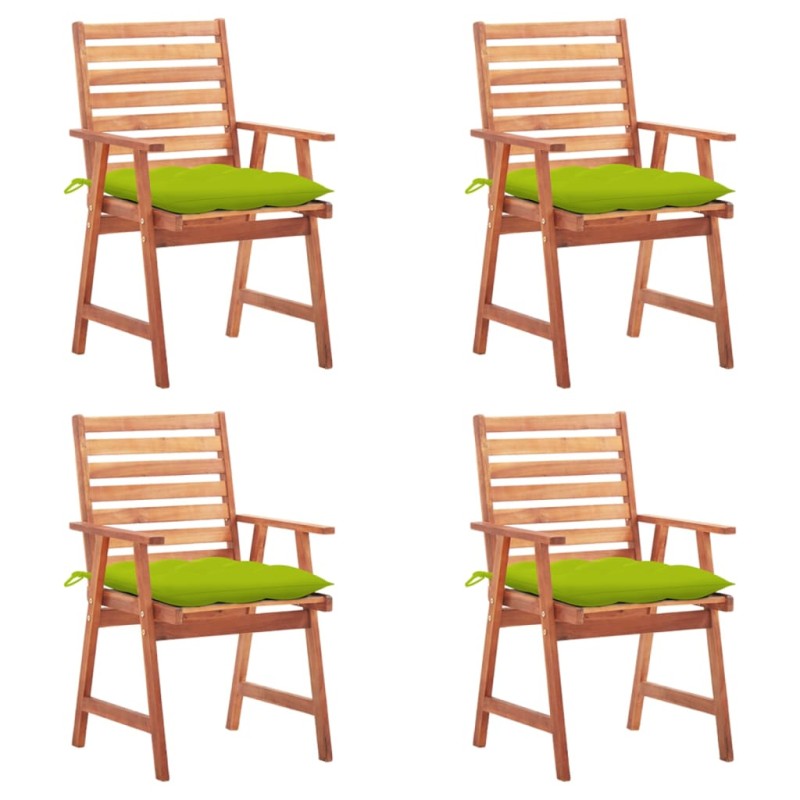 vidaXL Garten-Essstühle 4 Stk. mit Kissen Massivholz Akazie vidaXL Garten-Essstühle 4 Stk. mit Kissen Massivholz Akazie
