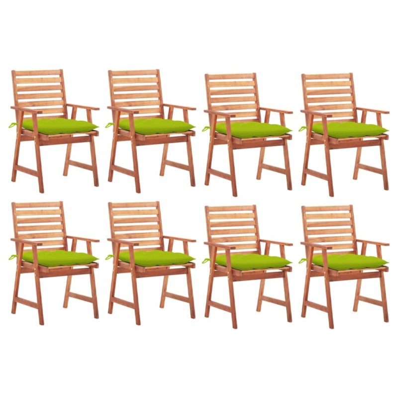 vidaXL Garten-Essstühle 8 Stk. mit Kissen Massivholz Akazie vidaXL Garten-Essstühle 8 Stk. mit Kissen Massivholz Akazie