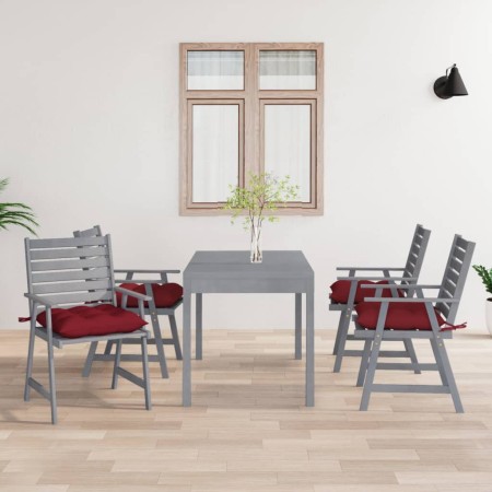 vidaXL Garten-Essstühle mit Kissen 4 Stk. Massivholz Akazie