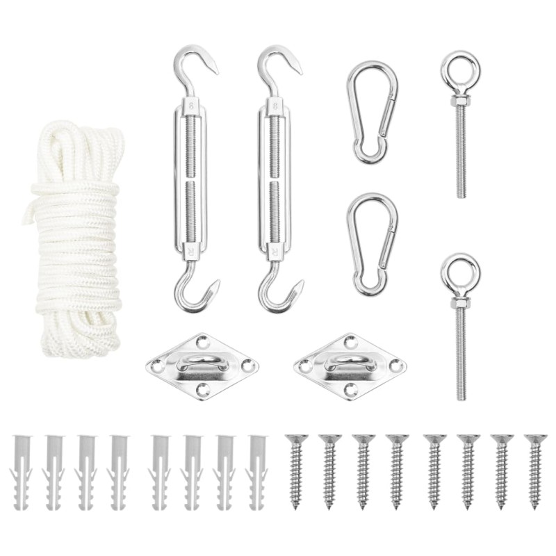 vidaXL 9-tlg. Sonnensegel Zubehör-Set Edelstahl vidaXL 9-tlg. Sonnensegel Zubehör-Set Edelstahl