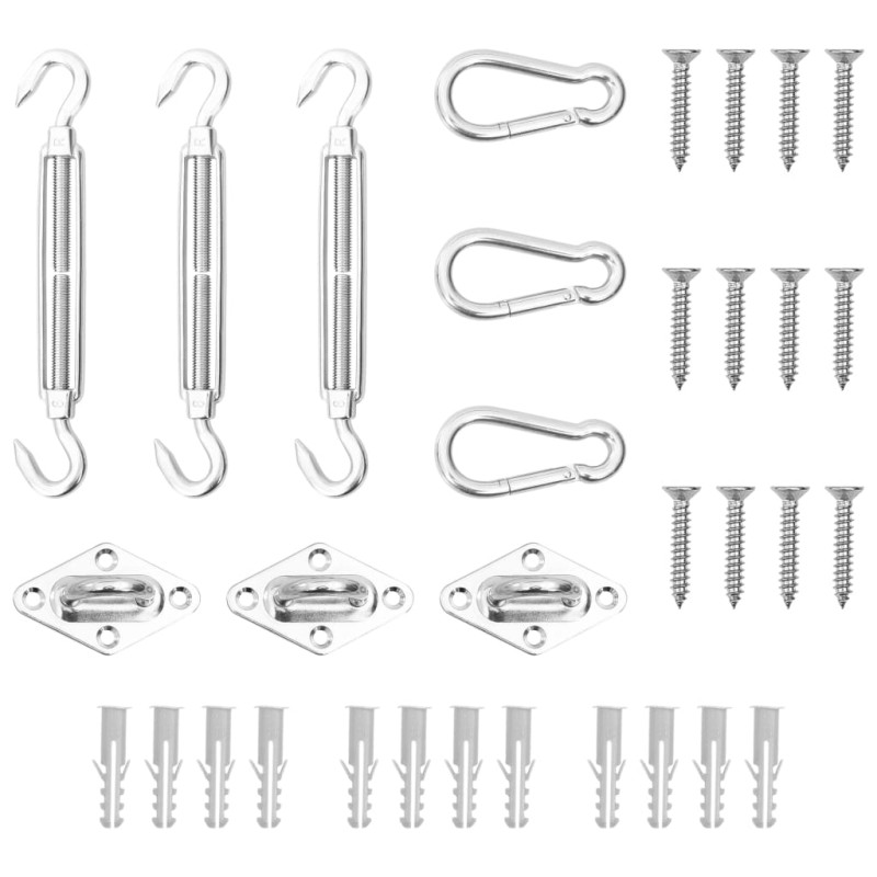vidaXL 9-tlg. Sonnensegel Zubehör-Set Edelstahl vidaXL 9-tlg. Sonnensegel Zubehör-Set Edelstahl