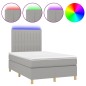 vidaXL Boxspringbett mit Matratze & LED Hellgrau 120x190 cm Stoff vidaXL Boxspringbett mit Matratze & LED Hellgrau 120x190 cm Stoff