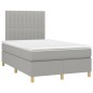 vidaXL Boxspringbett mit Matratze & LED Hellgrau 120x190 cm Stoff vidaXL Boxspringbett mit Matratze & LED Hellgrau 120x190 cm Stoff