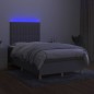 vidaXL Boxspringbett mit Matratze & LED Hellgrau 120x190 cm Stoff vidaXL Boxspringbett mit Matratze & LED Hellgrau 120x190 cm Stoff