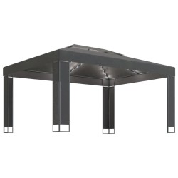 vidaXL Pavillon mit LED-Lichterkette Anthrazit 3x4 m