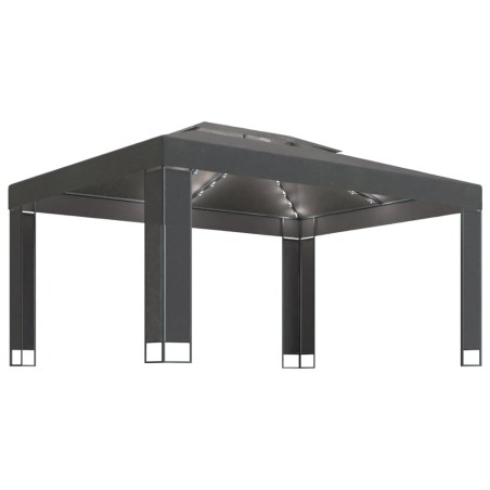 vidaXL Pavillon mit LED-Lichterkette Anthrazit 3x4 m