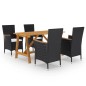 vidaXL 5-tlg. Garten-Essgruppe mit Kissen Schwarz vidaXL 5-tlg. Garten-Essgruppe mit Kissen Schwarz
