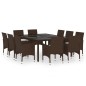 vidaXL 11-tlg. Garten-Essgruppe Poly Rattan Braun vidaXL 11-tlg. Garten-Essgruppe Poly Rattan Braun