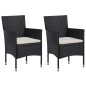 vidaXL 3-tlg. Garten-Essgruppe Poly Rattan und Hartglas Schwarz vidaXL 3-tlg. Garten-Essgruppe Poly Rattan und Hartglas Schwarz