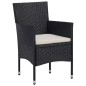 vidaXL 3-tlg. Garten-Essgruppe Poly Rattan und Hartglas Schwarz vidaXL 3-tlg. Garten-Essgruppe Poly Rattan und Hartglas Schwarz