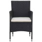 vidaXL 3-tlg. Garten-Essgruppe Poly Rattan und Hartglas Schwarz vidaXL 3-tlg. Garten-Essgruppe Poly Rattan und Hartglas Schwarz