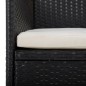 vidaXL 3-tlg. Garten-Essgruppe Poly Rattan und Hartglas Schwarz vidaXL 3-tlg. Garten-Essgruppe Poly Rattan und Hartglas Schwarz