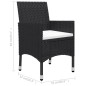 vidaXL 3-tlg. Garten-Essgruppe Poly Rattan und Hartglas Schwarz vidaXL 3-tlg. Garten-Essgruppe Poly Rattan und Hartglas Schwarz