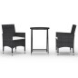 vidaXL 3-tlg. Bistro-Set Poly-Rattan und Hartglas Schwarz vidaXL 3-tlg. Bistro-Set Poly-Rattan und Hartglas Schwarz