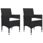vidaXL 3-tlg. Bistro-Set Poly-Rattan und Hartglas Schwarz vidaXL 3-tlg. Bistro-Set Poly-Rattan und Hartglas Schwarz