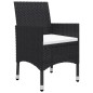 vidaXL 3-tlg. Bistro-Set Poly-Rattan und Hartglas Schwarz vidaXL 3-tlg. Bistro-Set Poly-Rattan und Hartglas Schwarz