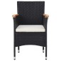 vidaXL 5-tlg. Garten-Essgruppe Poly Rattan und Hartglas Schwarz vidaXL 5-tlg. Garten-Essgruppe Poly Rattan und Hartglas Schwarz
