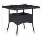 vidaXL 5-tlg. Garten-Essgruppe Poly Rattan und Hartglas Schwarz vidaXL 5-tlg. Garten-Essgruppe Poly Rattan und Hartglas Schwarz