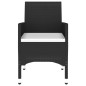 vidaXL 3-tlg. Bistro-Set Poly-Rattan und Massivholz Schwarz vidaXL 3-tlg. Bistro-Set Poly-Rattan und Massivholz Schwarz