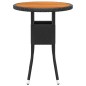 vidaXL 3-tlg. Bistro-Set Poly-Rattan und Massivholz Schwarz vidaXL 3-tlg. Bistro-Set Poly-Rattan und Massivholz Schwarz