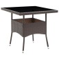 vidaXL 5-tlg. Garten-Essgruppe Poly Rattan und Hartglas Braun vidaXL 5-tlg. Garten-Essgruppe Poly Rattan und Hartglas Braun