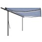 Automatische Markise mit LED & Windsensor 5x3,5 m Blau & Weiß Automatische Markise mit LED & Windsensor 5x3,5 m Blau & Weiß
