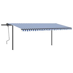 Automatische Markise mit LED & Windsensor 5x3,5 m Blau & Weiß