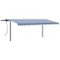 Automatische Markise mit LED & Windsensor 5x3,5 m Blau & Weiß Automatische Markise mit LED & Windsensor 5x3,5 m Blau & Weiß