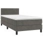 vidaXL Boxspringbett mit Matratze & LED Dunkelgrau 100x200 cm Samt vidaXL Boxspringbett mit Matratze & LED Dunkelgrau 100x200 cm Samt