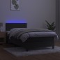 vidaXL Boxspringbett mit Matratze & LED Dunkelgrau 100x200 cm Samt vidaXL Boxspringbett mit Matratze & LED Dunkelgrau 100x200 cm Samt