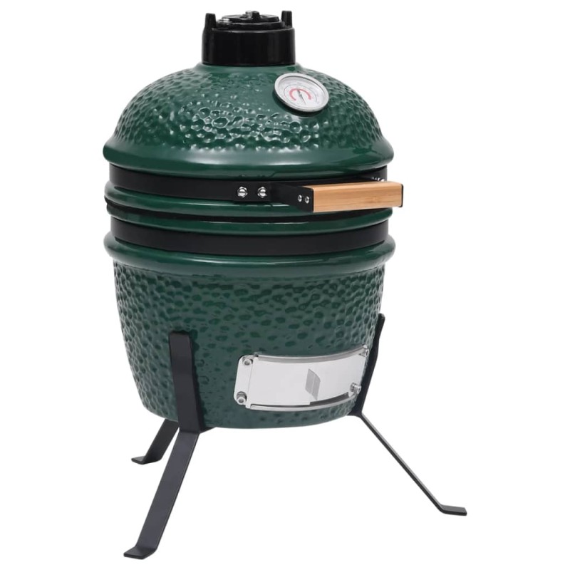 vidaXL 2-in-1 Kamado-Grill Smoker Keramik 56 cm Grün vidaXL 2-in-1 Kamado-Grill Smoker Keramik 56 cm Grün
