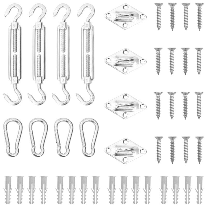 vidaXL 12-tlg. Sonnensegel Zubehör-Set Edelstahl vidaXL 12-tlg. Sonnensegel Zubehör-Set Edelstahl