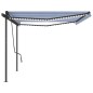 Automatische Markise mit LED & Windsensor 5x3,5 m Blau & Weiß Automatische Markise mit LED & Windsensor 5x3,5 m Blau & Weiß