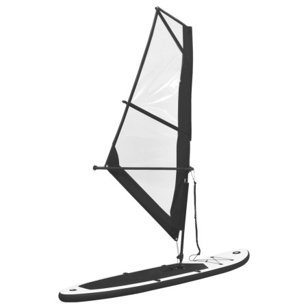 vidaXL Aufblasbares SUP-Board mit Segel Set Schwarz und Weiß