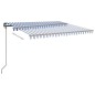 Automatische Markise mit LED & Windsensor 5x3,5 m Blau & Weiß Automatische Markise mit LED & Windsensor 5x3,5 m Blau & Weiß