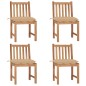 vidaXL Gartenstühle 4 Stk. mit Kissen Massivholz Teak vidaXL Gartenstühle 4 Stk. mit Kissen Massivholz Teak