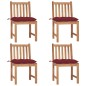 vidaXL Gartenstühle 4 Stk. mit Kissen Massivholz Teak vidaXL Gartenstühle 4 Stk. mit Kissen Massivholz Teak