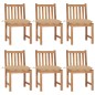 vidaXL Gartenstühle 6 Stk. mit Kissen Massivholz Teak vidaXL Gartenstühle 6 Stk. mit Kissen Massivholz Teak