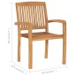 vidaXL Stapelbare Gartenstühle mit Kissen 8 Stk. Massivholz Teak vidaXL Stapelbare Gartenstühle mit Kissen 8 Stk. Massivholz Teak