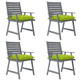 vidaXL Garten-Essstühle mit Kissen 4 Stk. Massivholz Akazie