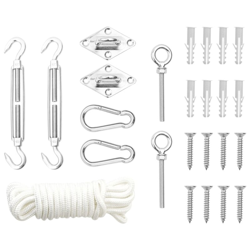 vidaXL 9-tlg. Sonnensegel Zubehör-Set Edelstahl vidaXL 9-tlg. Sonnensegel Zubehör-Set Edelstahl
