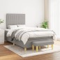 vidaXL Boxspringbett mit Matratze Hellgrau 120x190 cm Stoff vidaXL Boxspringbett mit Matratze Hellgrau 120x190 cm Stoff