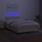 vidaXL Boxspringbett mit Matratze & LED Creme 120x190 cm Stoff vidaXL Boxspringbett mit Matratze & LED Creme 120x190 cm Stoff