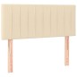 vidaXL Boxspringbett mit Matratze & LED Creme 120x190 cm Stoff vidaXL Boxspringbett mit Matratze & LED Creme 120x190 cm Stoff